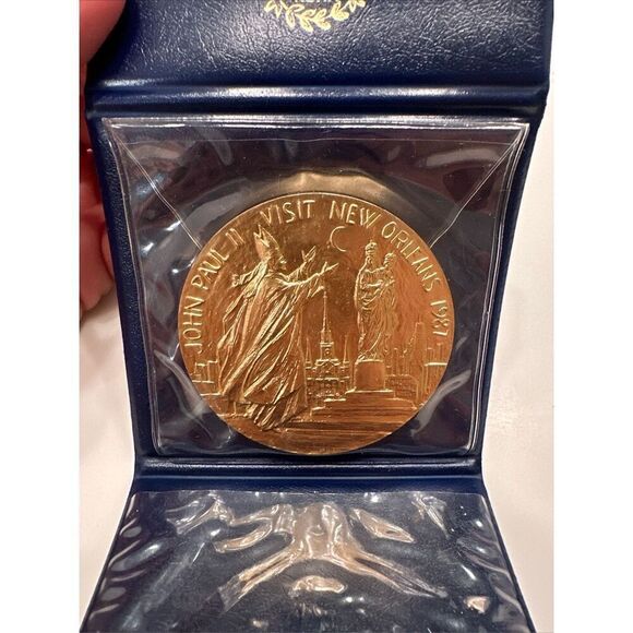 Official VATICAN Issue POPE JOHN PAUL II Visit to New Orleans LA 1987 MADE ITALY - Picture 5 of 5